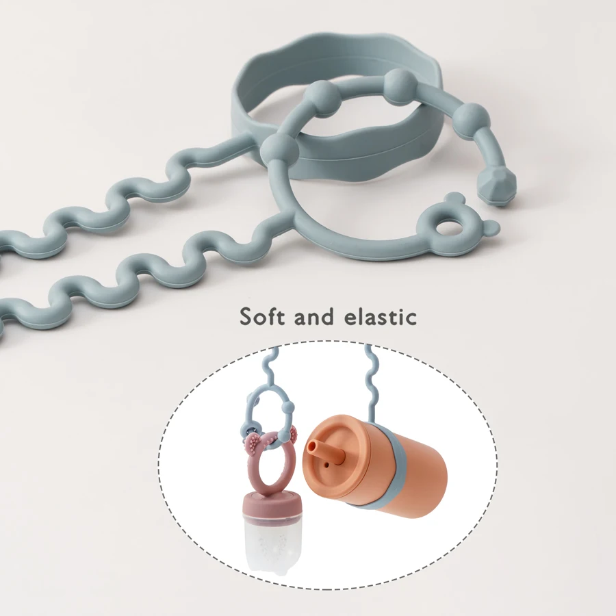 New 1PC Baby Pacifier Chain With 2 Clips Infant Bottle Chain Adjustable Silicone Pacifier Chain Teether Toy Stroller Accessories