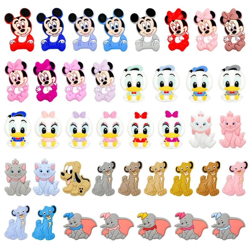 5pcs Silicone Cartoon Beads Pacifier Chain Baby DIY Care Pacify Accessory Adornment