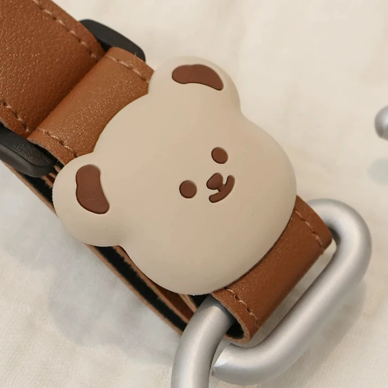 Cute Bear Baby Stroller Hooks PU Leather Hanging Hook Stroller Accessories Chrildren Bicycle Stroller Organizer Baby Pram Hooks