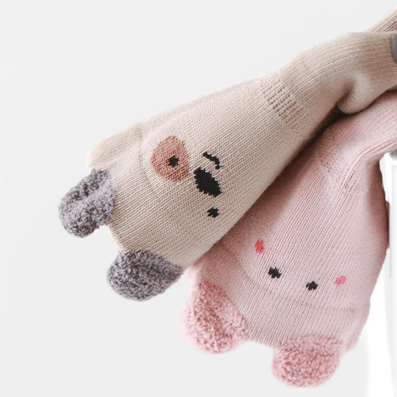 5 Pairs Kids Non-Slip Socks Cute Cartoon Pattern Baby Boys Girls Floor Socks Comfortable for Toddler Children