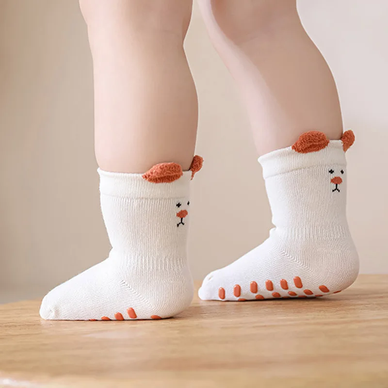 5 Pairs Kids Non-Slip Socks Cute Cartoon Pattern Baby Boys Girls Floor Socks Comfortable for Toddler Children