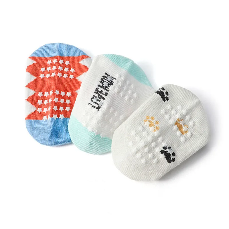 6 Pairs Kids Socks Cartoon Animal Pattern Cotton Non-Slip Floor Socks for Boys Toddler All-Season