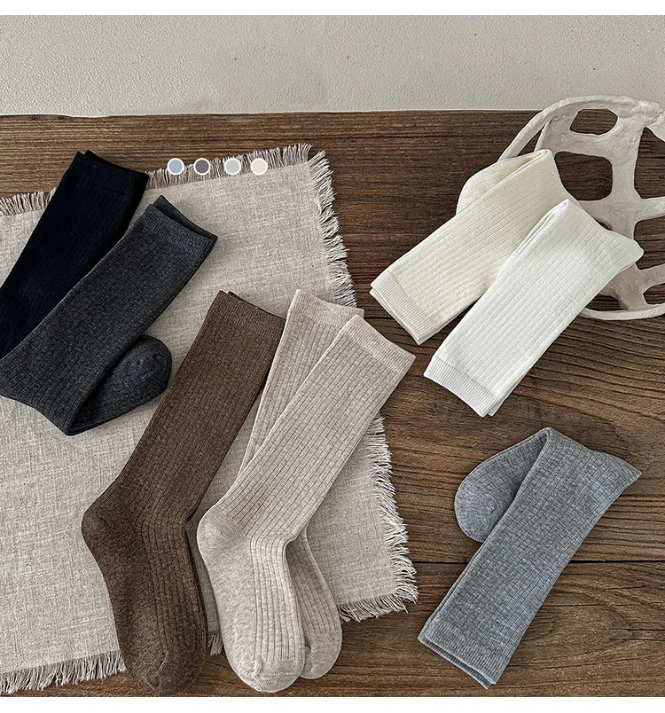 Children's Socks For Girls Boys Casual Kids Student Stockings Cotton Spring Autumn Baby Long Calf Child Sock College Style 3-12Y