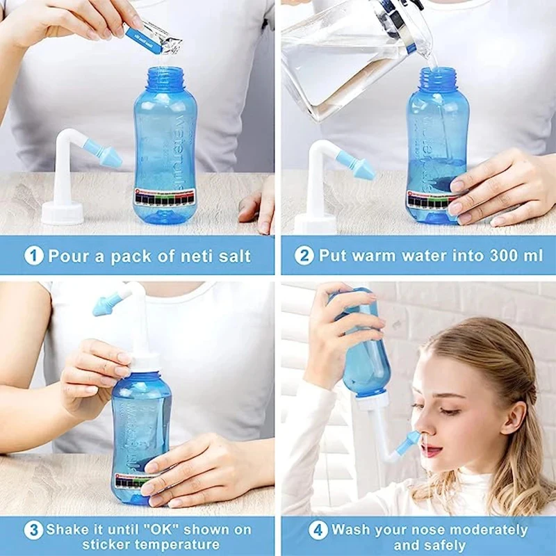 300ml 500ml Nasal wash bottle Nasal irrigator cleaner Waterpulse Rinse nose Neti Pot Avoid Allergic Rhinitis Sinusitis