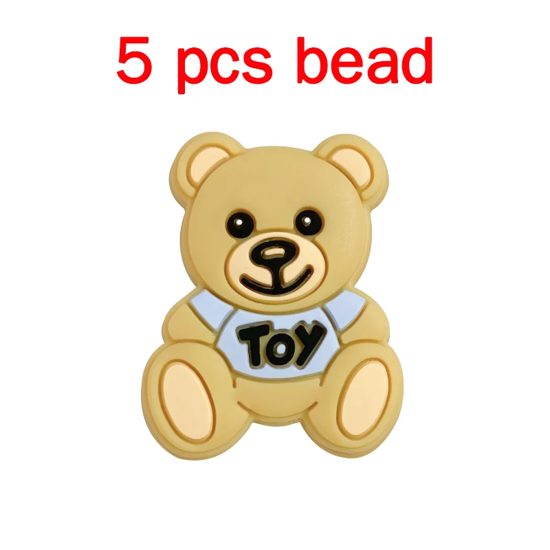 5pcs Silicone Pacifier Chain Cartoon Beads Baby DIY Care Nipple Chain Ornaments Parts