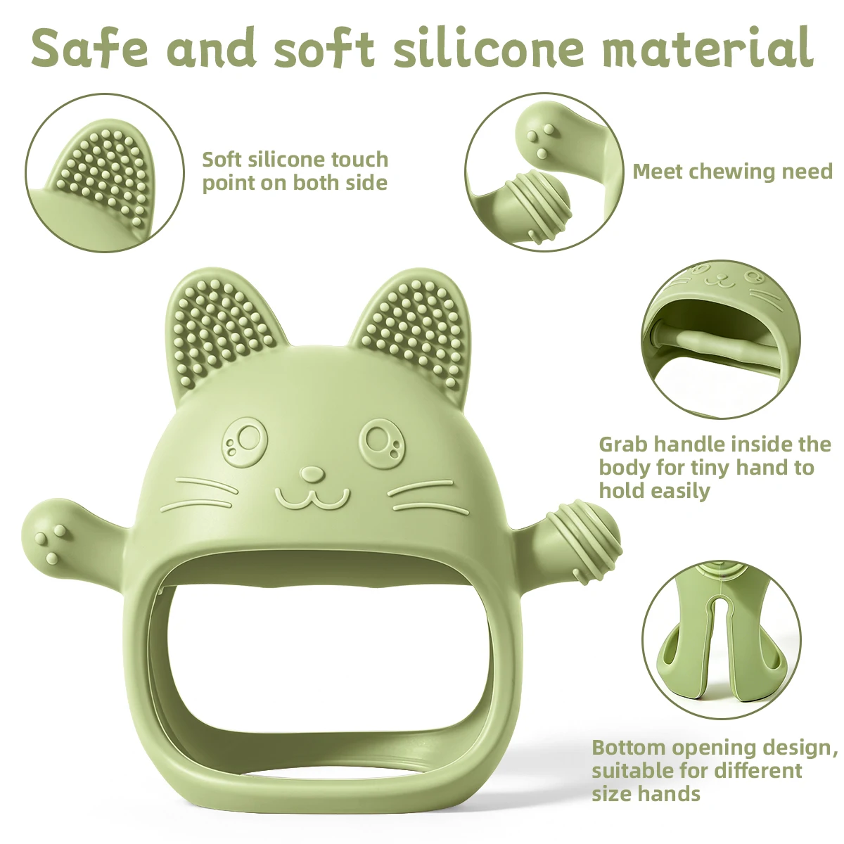 Baby Teether Chick Gloves Teether Silicone Anti-eating Hand Molar Stick Massage Gums Baby Anti-biting Teether Baby Accessories