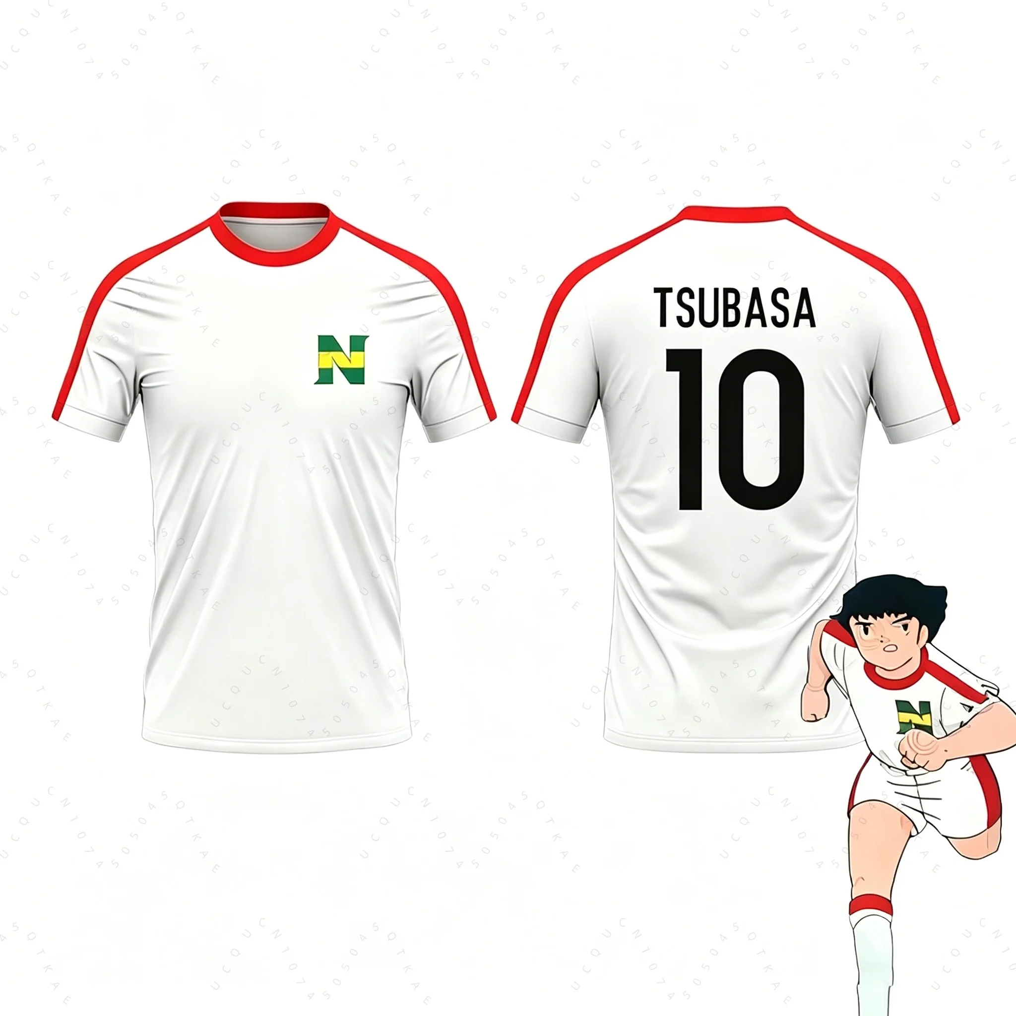 Piece Outfit Children Tracksuit Captain Tsubasa Football No.10 Print T Shirt Can Choose T-Shirts Or Shorts Kids Adult Clothes