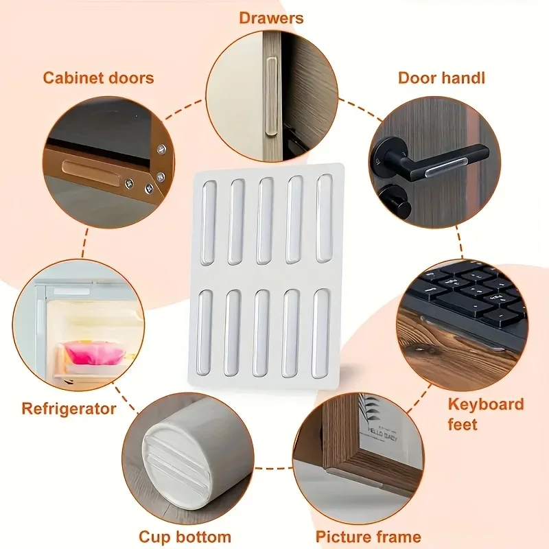 Anti-collision Stickers Household Door Handle Silicone Pad Wall Anti-collision Bumper Door Stop Mute Bar Table Corner Protector