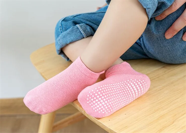 6Pairs/set Children's Socks For Boys Girls Casual Sport Kids Floor Boat Boy Girl Solid Baby Toddler Sock Anti-slip Spring Autumn