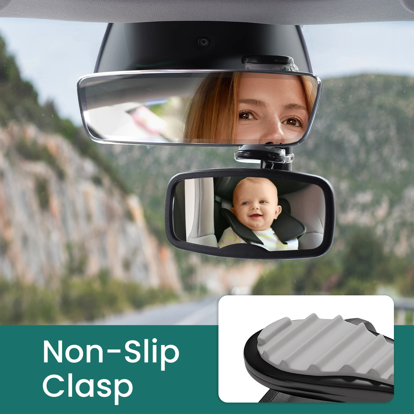 1PC & 2PC Shatterproof & Shakeproof Forward Facing Baby Car Mirror - Clip On Car Mirror for Baby, Newborn Essentials