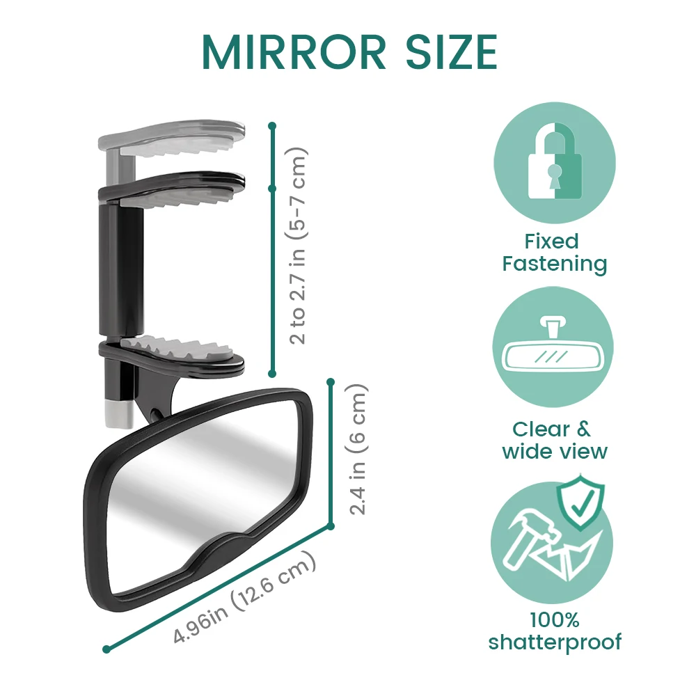 1PC & 2PC Shatterproof & Shakeproof Forward Facing Baby Car Mirror - Clip On Car Mirror for Baby, Newborn Essentials