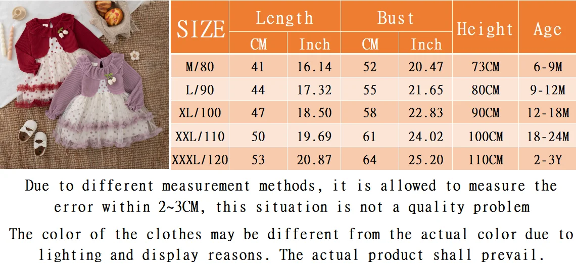 Autumn New Christmas Party Baby Girl Dress, Cute Polka Dot Children'S Clothing Suitable For Babies Aged 6 Months To 3 Years Old