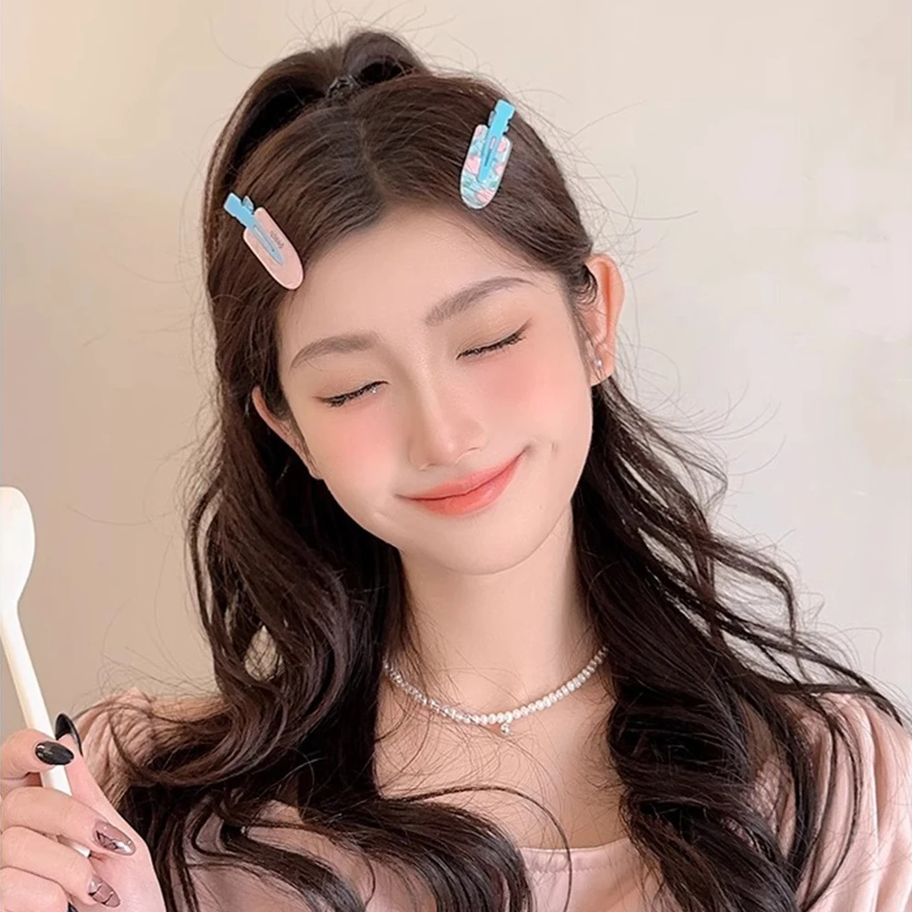 12 Pieces of Multi-Color Colorful Hair Clips with Side Bangs, Duckbill Clips for Broken Hair, Sweet Girl's Simple Hair Clips