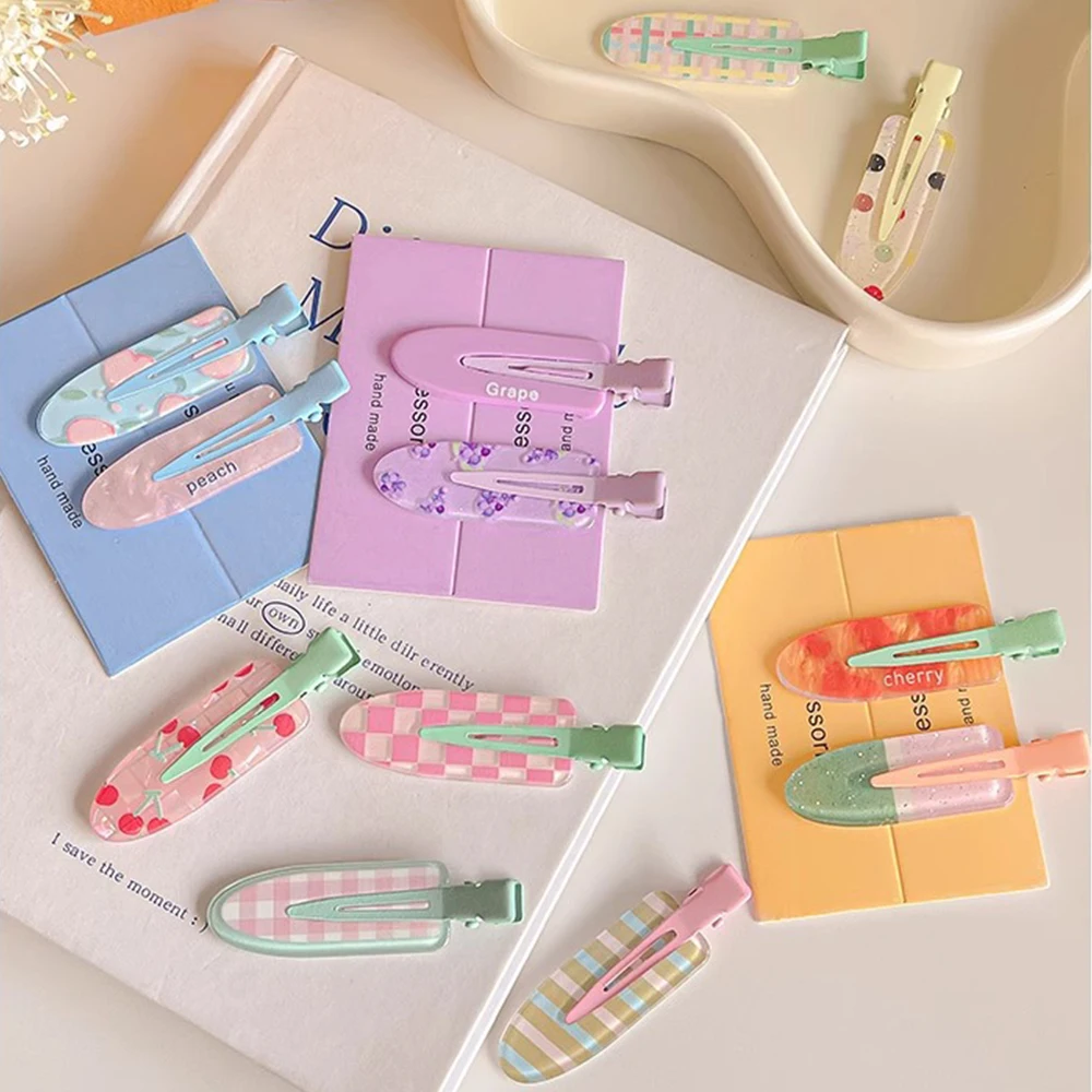 12 Pieces of Multi-Color Colorful Hair Clips with Side Bangs, Duckbill Clips for Broken Hair, Sweet Girl's Simple Hair Clips