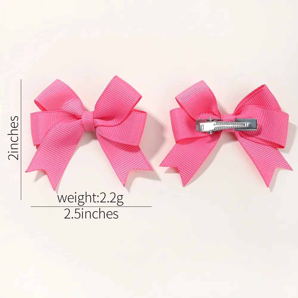 10Pcs/Set New Cute Ribbon Bowknot Hair Clips for Kids Handmade Nylon Bows Hairpin Barrettes Headwear Baby Girls Hair Accessories