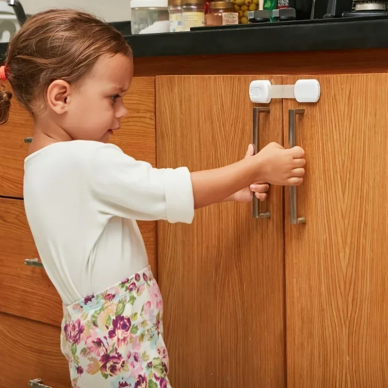 Baby Safe Straps Baby Safety Lock Drawer Child Safety Cabinet Locks Adhesive Cabinet Drawer Door Latches