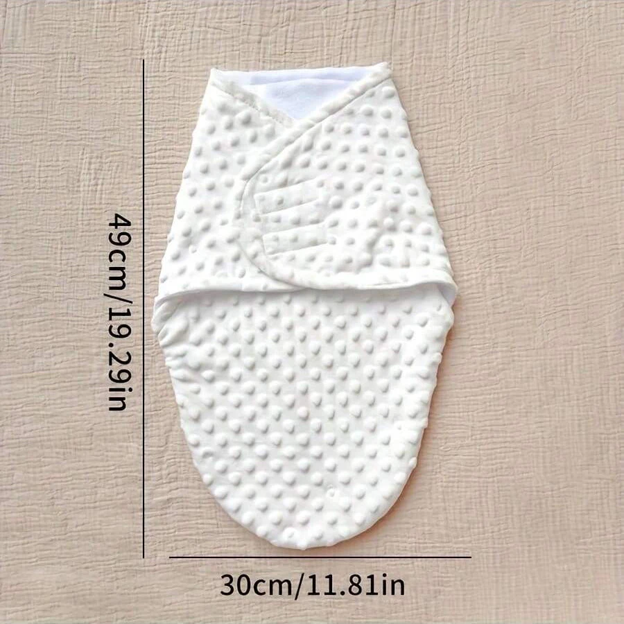 1Pc Baby Dotted Swaddle Blanket, Newborn Anti-Startle Swaddle, 3D Dotted Fleece Swaddle Wrap, Soft Touch for Sleep Aid, Warm and Skin-Friendly Soothing Newborn Sleeping Bag