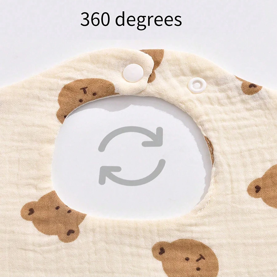 4Pcs Ultra-Soft and Comfortable Baby Bibs, Suitable for Ages 0-3, with Snap Button Design, Washable-Machine Washable, Newborn Gauze Drool Bibs-Waterproof Spit-Up Bibs for Babies, Ultra-Soft Autumn and Winter Bibs, Perfect Baby Shower Gift.