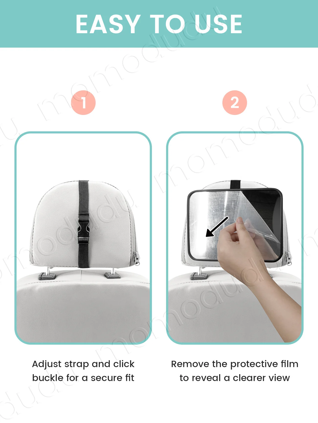 Car Mirrors for Baby Car Seat Shatterproof Mirrors Adjustable Rear-Facing Mirror for of Toddler Easy to Install on Cars Headrest