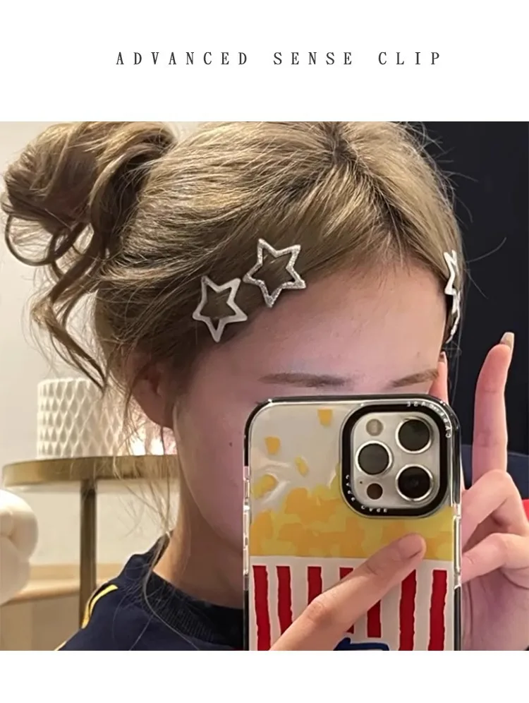 Star Hair Clips for Girls – Colorful Drip Paint BB Clips, Cute Kids Hair Accessories with Glossy Finish Hair Pins and Clips