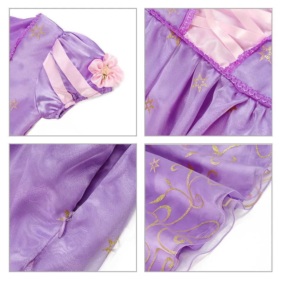 Princess Dress Collection Cinderella Snow White Aurora Rapunzel for Girls Halloween Birthday Cosplay Costume Kids 2-8Y Vestido