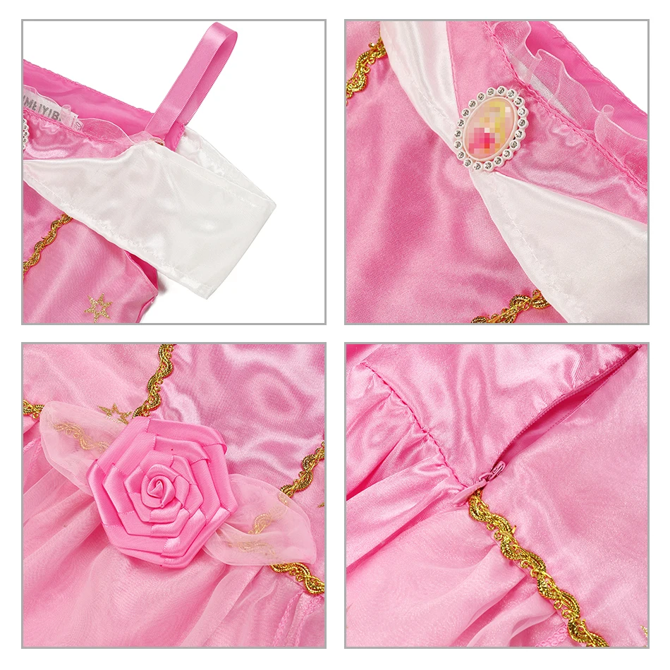 Princess Dress Collection Cinderella Snow White Aurora Rapunzel for Girls Halloween Birthday Cosplay Costume Kids 2-8Y Vestido