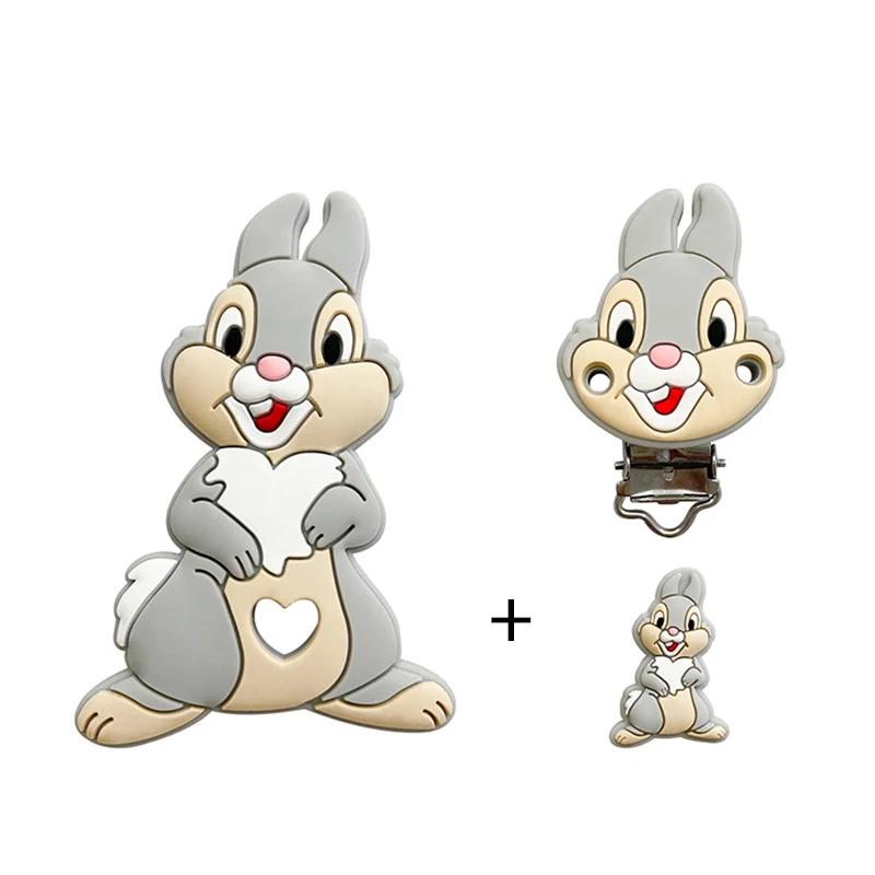 3pcs/set Silicone Cartoon Teether Nipple Clip Beads DIY Pacifier Chain Clips Beads Present Jewelry Accessories