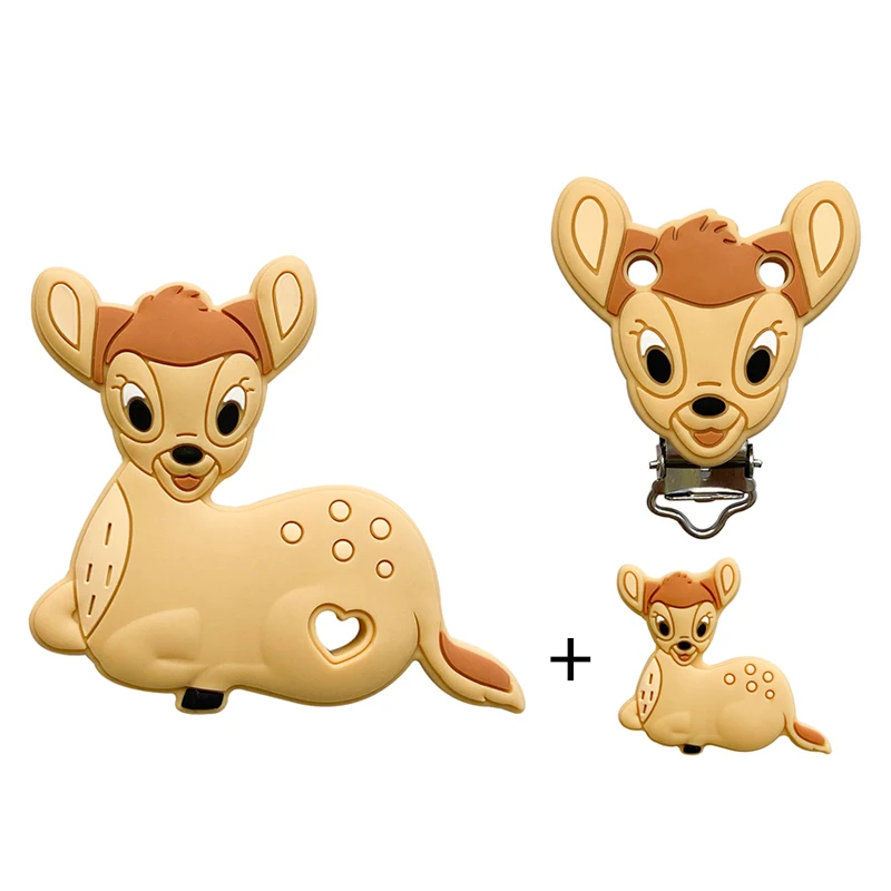 3pcs/set Silicone Cartoon Teether Nipple Clip Beads DIY Pacifier Chain Clips Beads Present Jewelry Accessories