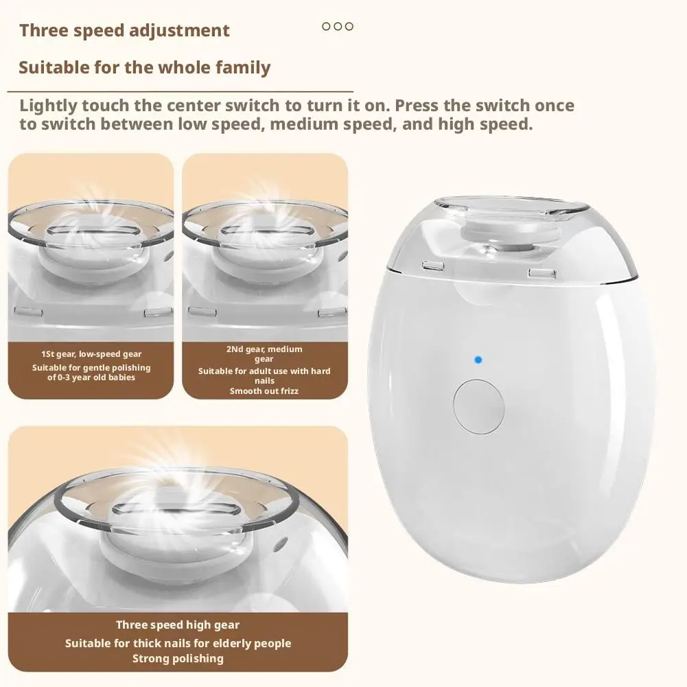 2 IN 1 Electric Nail Clipper Cutter with LED Light Automatic Nail Grinder Trimmer for Baby Adult Mini Manicure Tools Nail Care