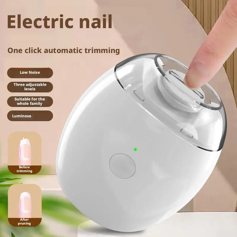 2 IN 1 Electric Nail Clipper Cutter with LED Light Automatic Nail Grinder Trimmer for Baby Adult Mini Manicure Tools Nail Care