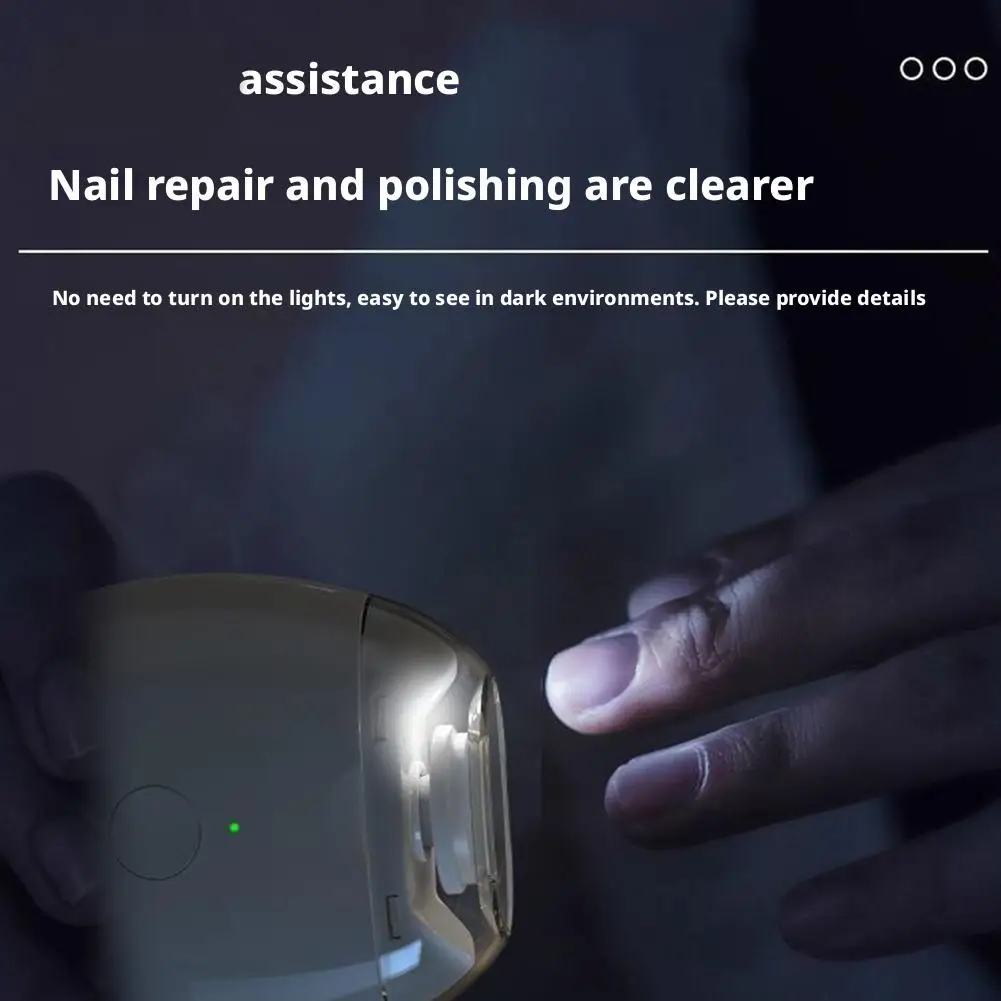 2 IN 1 Electric Nail Clipper Cutter with LED Light Automatic Nail Grinder Trimmer for Baby Adult Mini Manicure Tools Nail Care