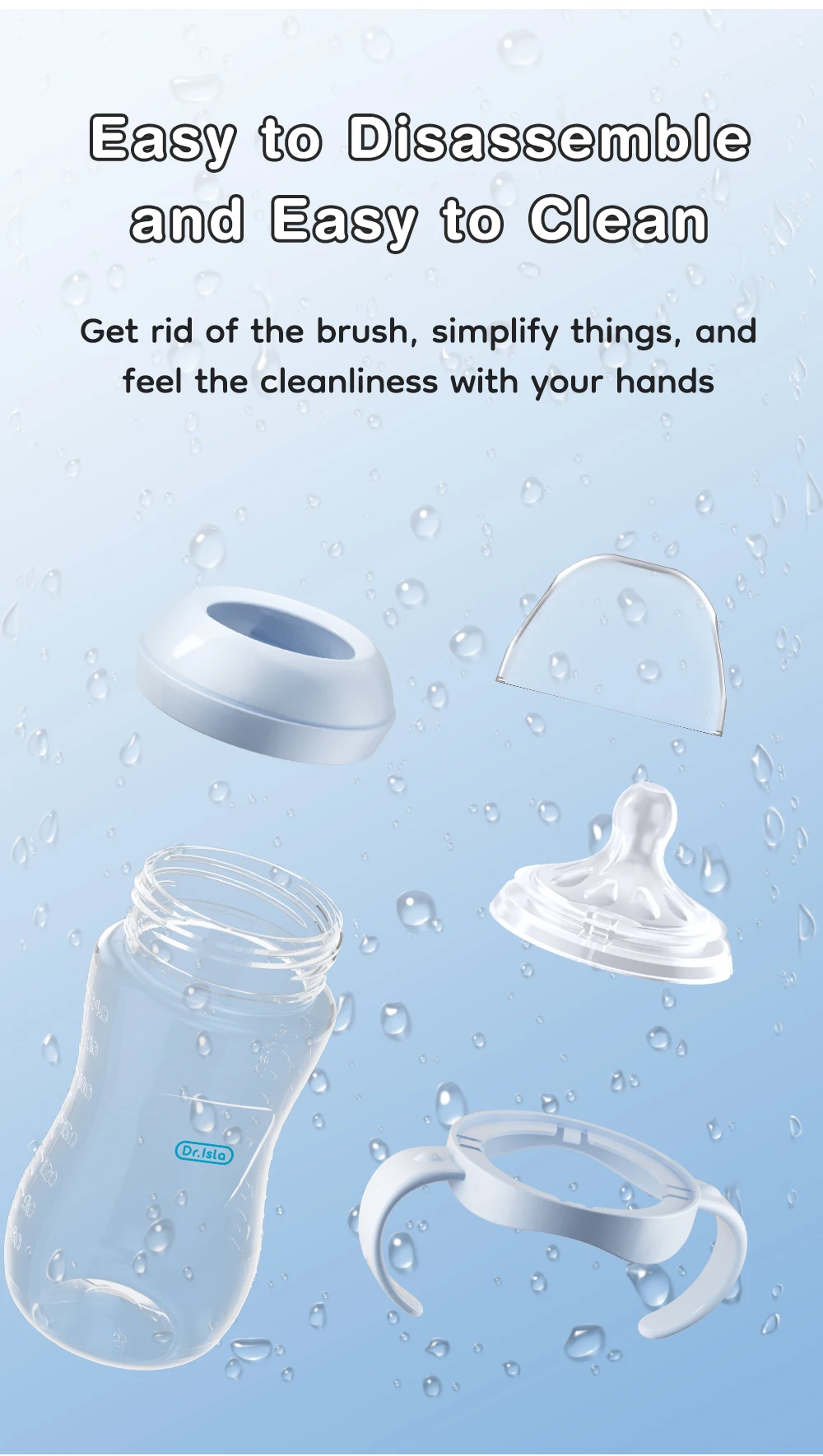 Newborn Baby Bottle 150/240/330ML Baby PP Bottle with Handle Milk BottleFeeding Baby Bottles Newborn Feeding Supplies BPA-FREE