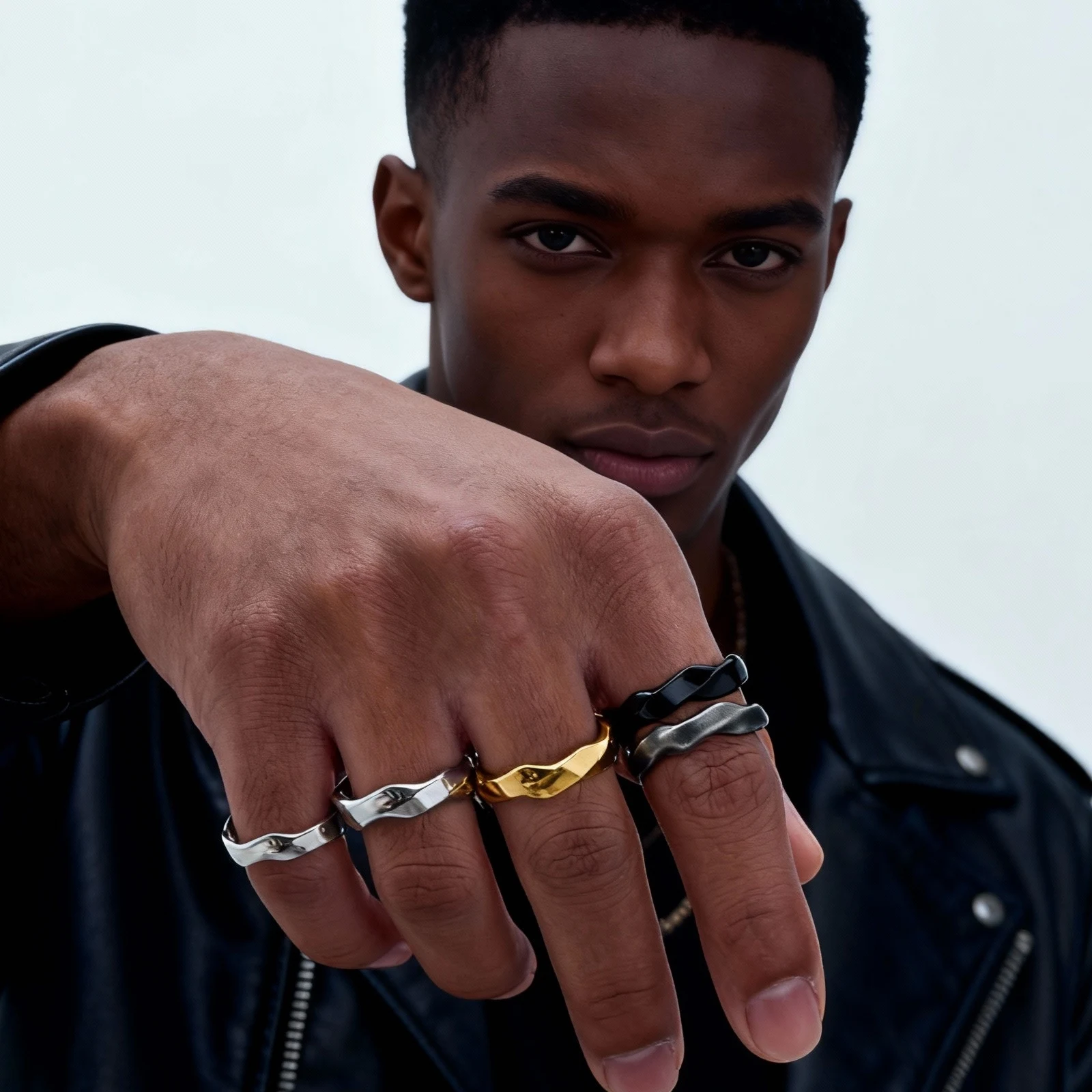 Simple Stainless Steel Mobius Band Rings for Men,Silver Gold Black Grey Color Love Eternity Couple Ring,Punk Jewelry