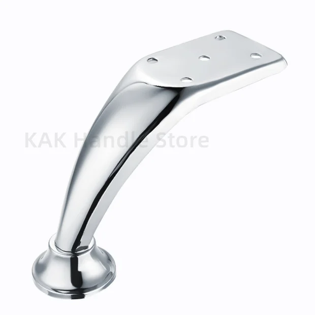 KAK 4pcs Bright Chrome Furniture Leg Metal Table Feet Sofa Bed Legs Replacement Manicure Pillow Feet Furniture Hardware