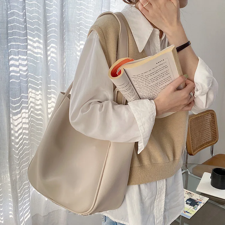 Luxury Tote Bag Woman 2026 Trend Large Capacity Female Shoulder Bag High Quality Leather Simple Designer Woman Handbag Purse