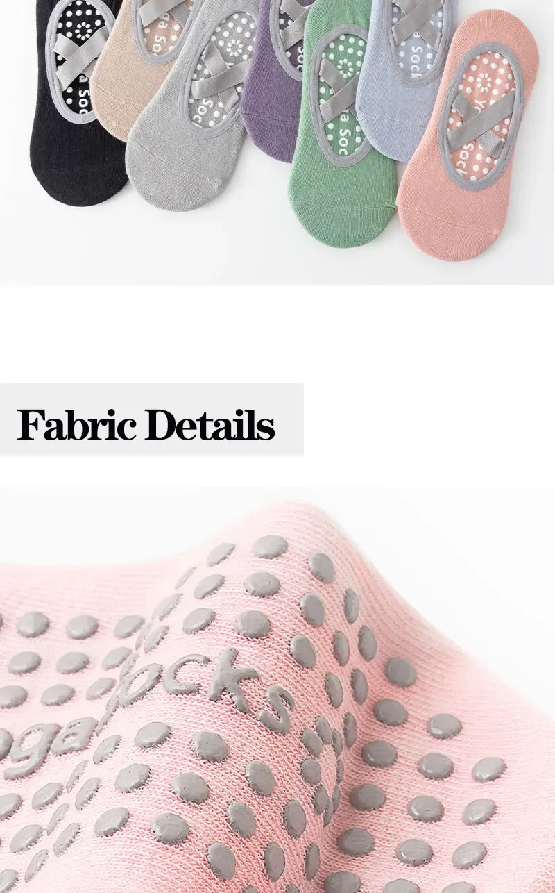 1/ 3Pair Professional Women Yoga Sock Silicone Anti-slip Ballet Pilates Socks Women Backless Breathable Bandage Yoga Sport Socks