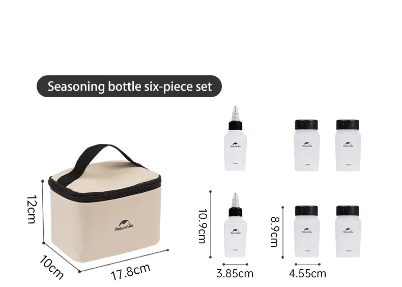 Naturehike Camping Kitchen Seasoning Jar Camping Outdoor Cooking BBQ Picnic Seasoning Spice Storage Jars Organizers Bottles Set