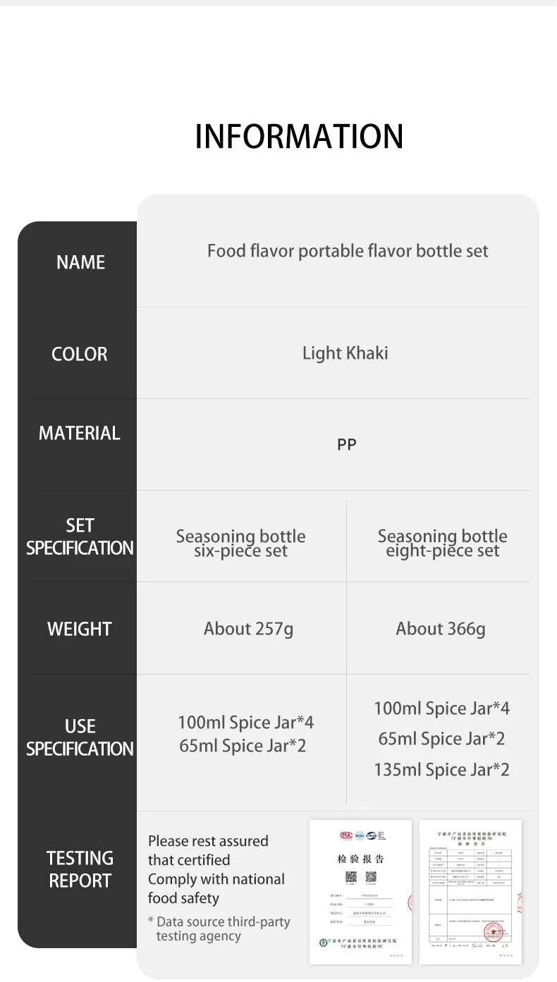Naturehike Camping Kitchen Seasoning Jar Camping Outdoor Cooking BBQ Picnic Seasoning Spice Storage Jars Organizers Bottles Set