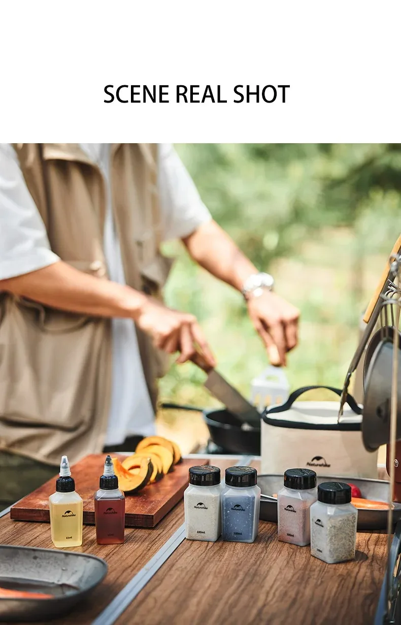 Naturehike Camping Kitchen Seasoning Jar Camping Outdoor Cooking BBQ Picnic Seasoning Spice Storage Jars Organizers Bottles Set