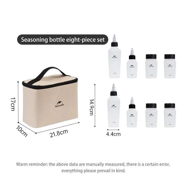 Naturehike Camping Kitchen Seasoning Jar Camping Outdoor Cooking BBQ Picnic Seasoning Spice Storage Jars Organizers Bottles Set