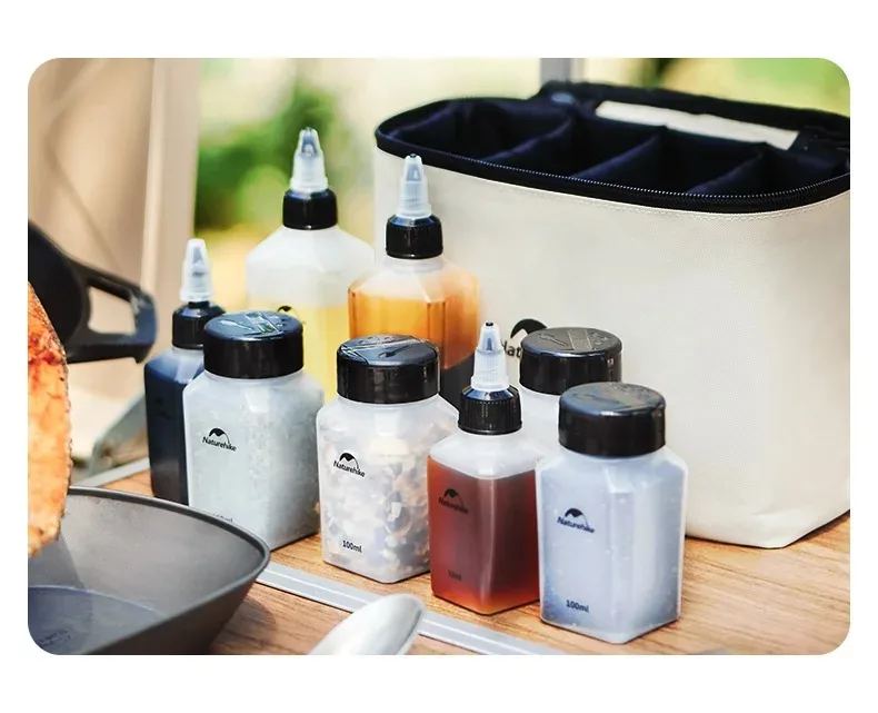 Naturehike Camping Kitchen Seasoning Jar Camping Outdoor Cooking BBQ Picnic Seasoning Spice Storage Jars Organizers Bottles Set