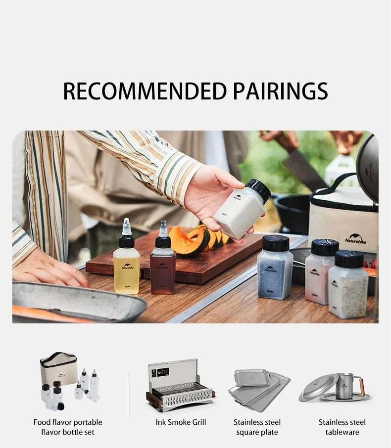 Naturehike Camping Kitchen Seasoning Jar Camping Outdoor Cooking BBQ Picnic Seasoning Spice Storage Jars Organizers Bottles Set