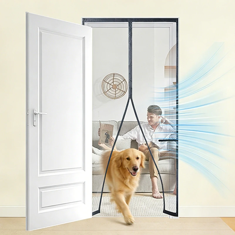 Magnetic Mosquito Screen Door,Fiberglass Mesh Curtain,Auto Closing Insect-Proof,Hands-Free Net for Patio,Front French Doors