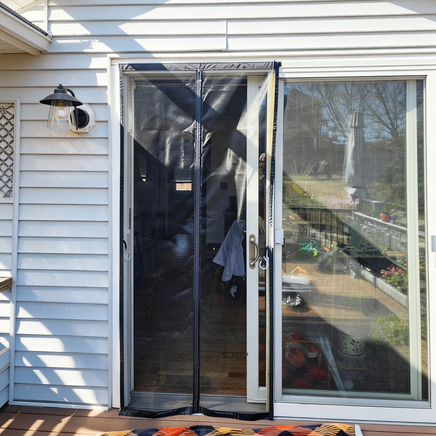 Magnetic Mosquito Screen Door,Fiberglass Mesh Curtain,Auto Closing Insect-Proof,Hands-Free Net for Patio,Front French Doors
