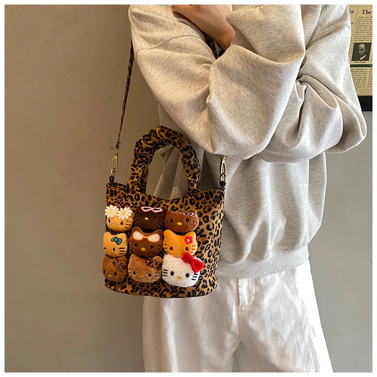 Cartoon Crossbody Bag Fashion Leopard Print Handbag for Girls Cute Women Toddler Shoulder Purse Travel Handbag Gift