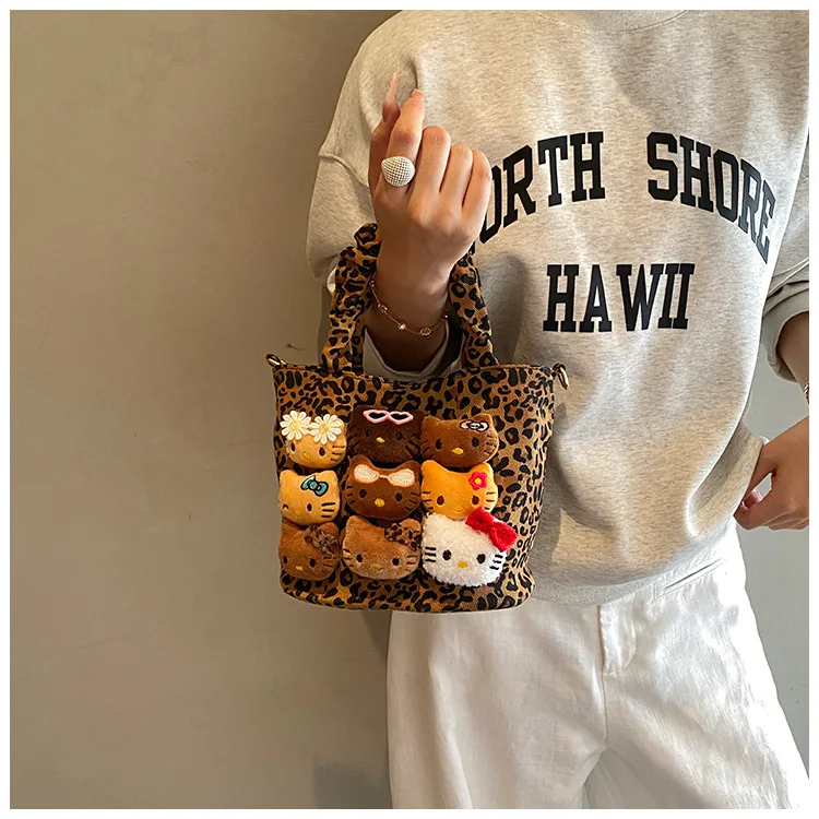 Cartoon Crossbody Bag Fashion Leopard Print Handbag for Girls Cute Women Toddler Shoulder Purse Travel Handbag Gift