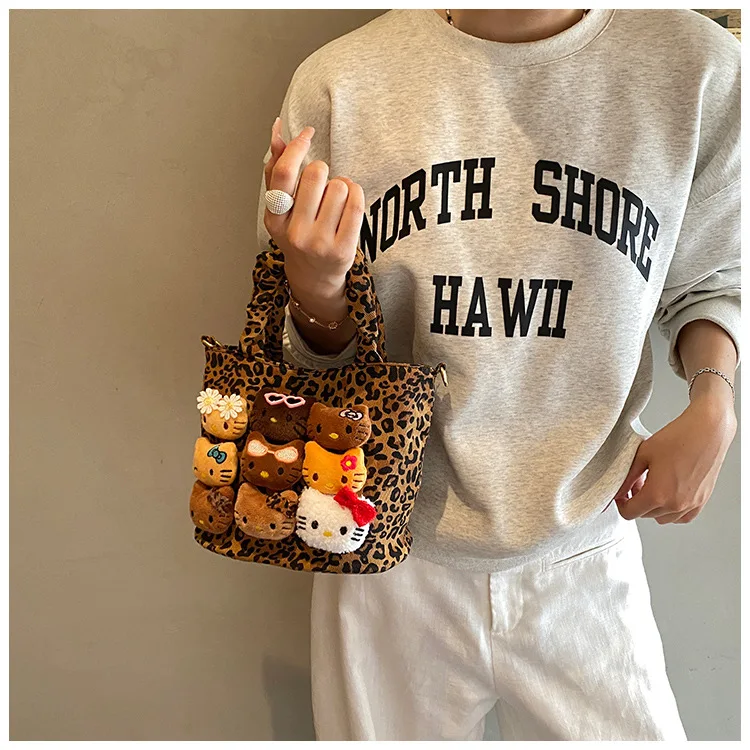 Cartoon Crossbody Bag Fashion Leopard Print Handbag for Girls Cute Women Toddler Shoulder Purse Travel Handbag Gift