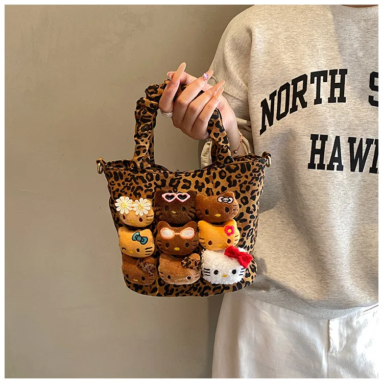 Cartoon Crossbody Bag Fashion Leopard Print Handbag for Girls Cute Women Toddler Shoulder Purse Travel Handbag Gift