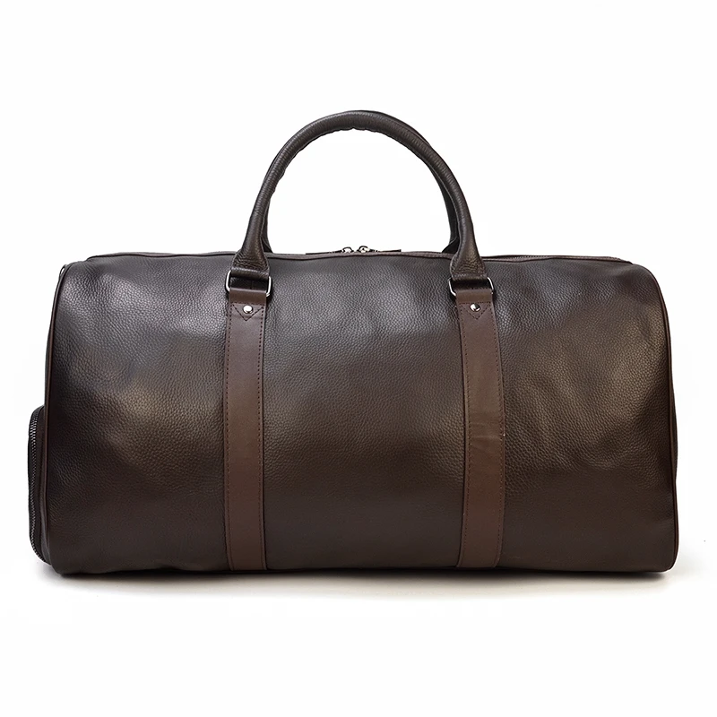 Luxury Genuine Leather Men Women Travel Bag Cow Leather Carry On Luggage Bag Travel Shoulder Bag Male Female Weekend Duffle Bag