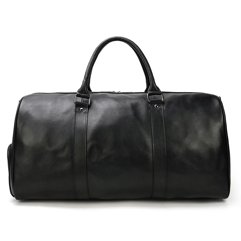 Luxury Genuine Leather Men Women Travel Bag Cow Leather Carry On Luggage Bag Travel Shoulder Bag Male Female Weekend Duffle Bag